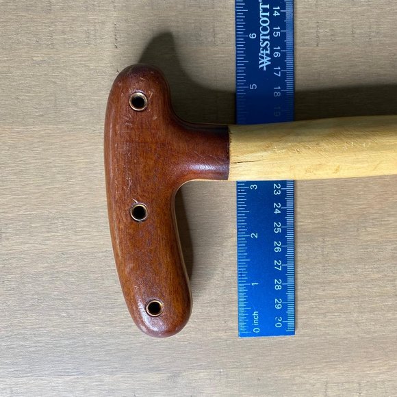 Two Tone Color T-Handle Wood Walking Cane - Rubber Tip - Length 36" - Picture 8 of 9